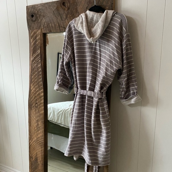 Unisex Pokoloko striped bamboo robe - Picture 4 of 6